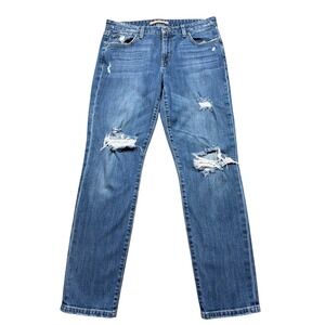 Joes Jeans Womens 28 Boyfriend Slim Distressed Blue Denim Jeans